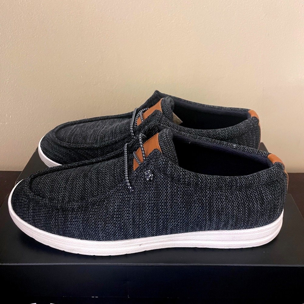 Old Navy Mens Knit Deck Loaf Charcoal Grey Slip On Shoes Size 9.5 S/877506-01